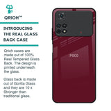 Classic Burgundy Glass Case for Poco M4 Pro