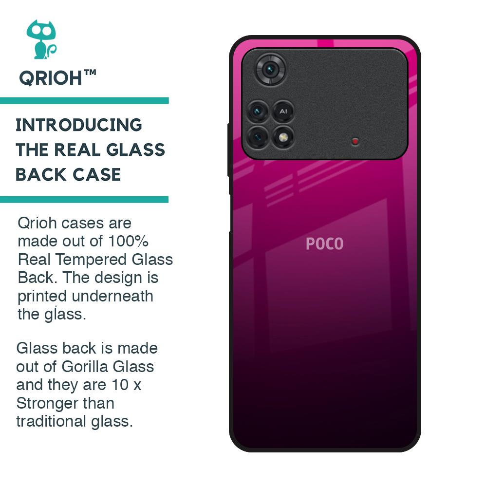 Purple Ombre Pattern Glass Case for Poco M4 Pro