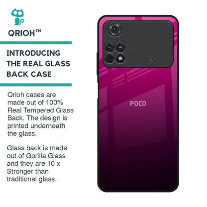 Purple Ombre Pattern Glass Case for Poco M4 Pro