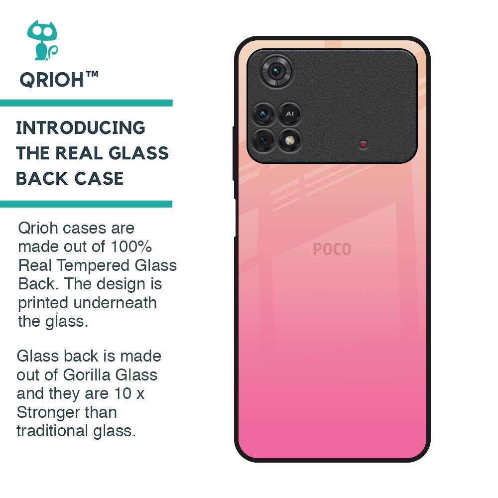 Pastel Pink Gradient Glass Case For Poco M4 Pro