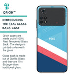 Pink & White Stripes Glass Case For Poco M4 Pro