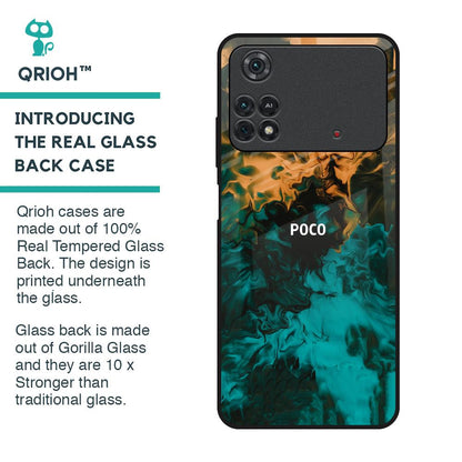 Watercolor Wave Glass Case for Poco M4 Pro