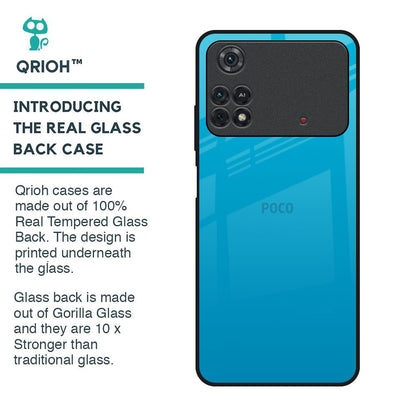 Blue Aqua Glass Case for Poco M4 Pro