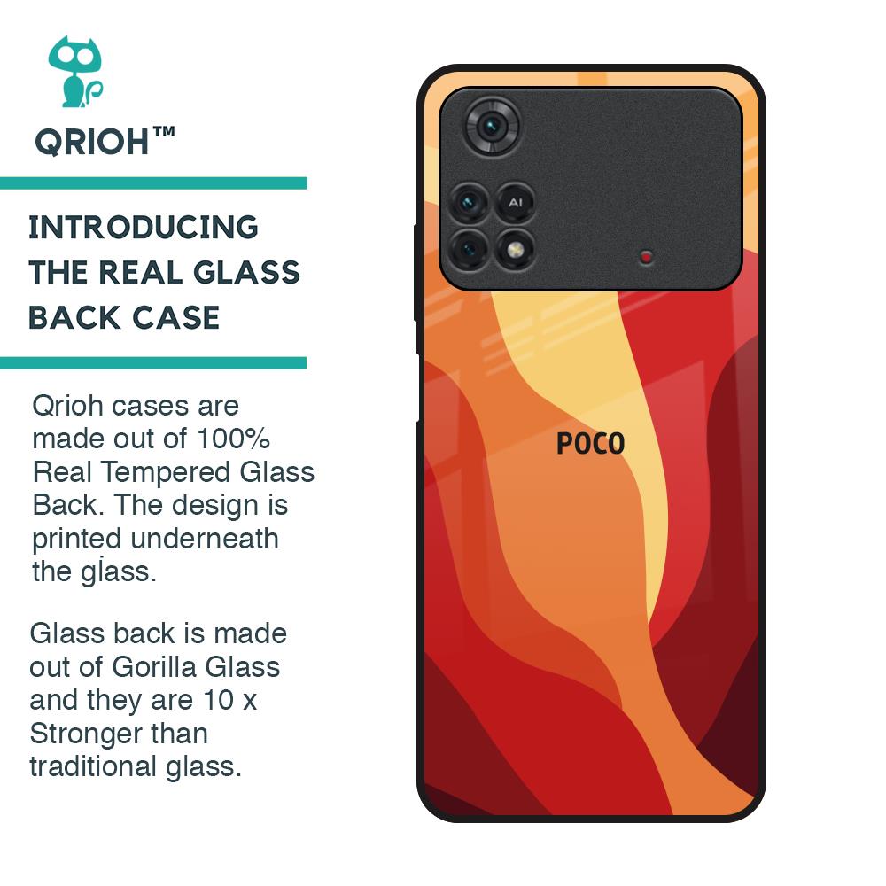 Magma Color Pattern Glass Case for Poco M4 Pro