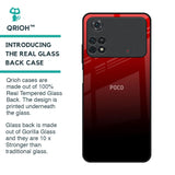 Maroon Faded Glass Case for Poco M4 Pro