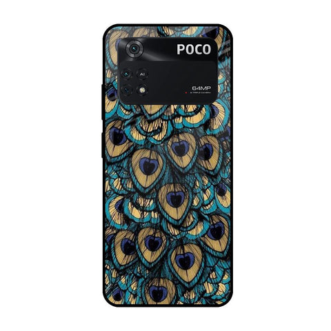 Peacock Feathers Poco M4 Pro Glass Cases & Covers Online