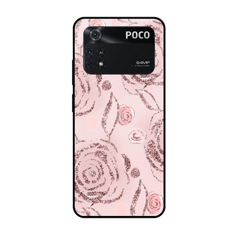Shimmer Roses Poco M4 Pro Glass Cases & Covers Online