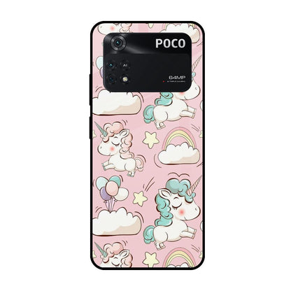 Balloon Unicorn Poco M4 Pro Glass Cases & Covers Online
