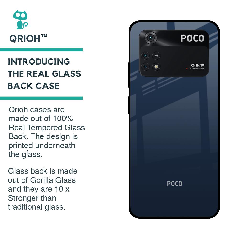 Overshadow Blue Glass Case For Poco M4 Pro