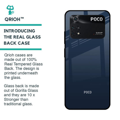 Overshadow Blue Glass Case For Poco M4 Pro
