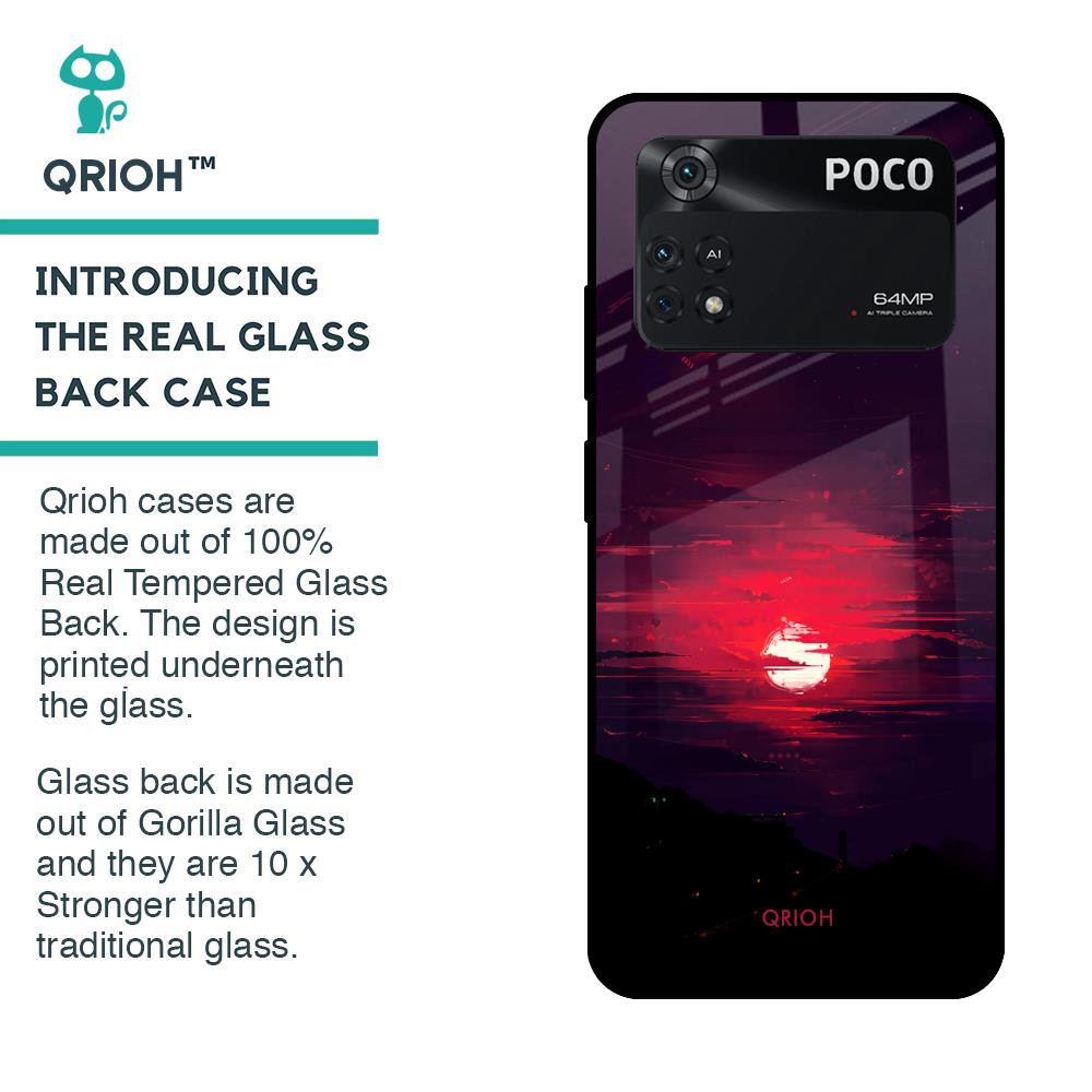 Morning Red Sky Glass Case For Poco M4 Pro