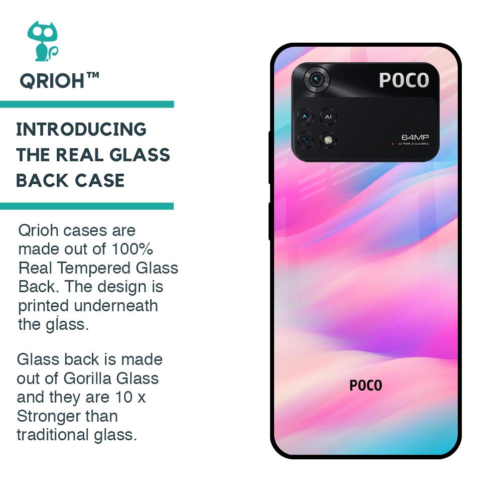 Colorful Waves Glass case for Poco M4 Pro