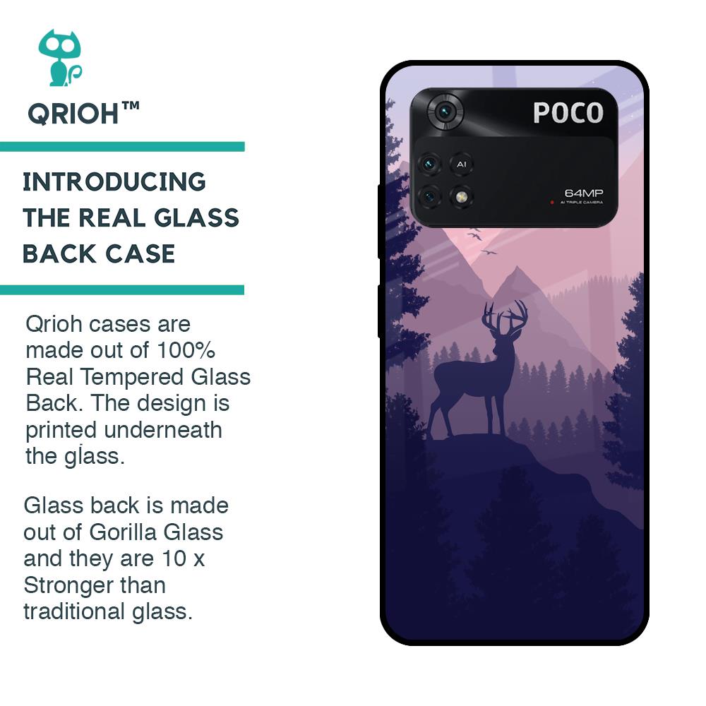 Deer In Night Glass Case For Poco M4 Pro