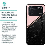 Marble Texture Pink Glass Case For Poco M4 Pro