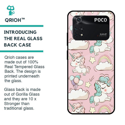 Balloon Unicorn Glass case for Poco M4 Pro