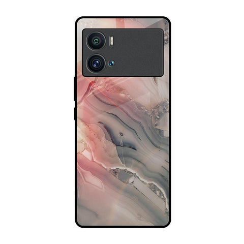Pink And Grey Marble iQOO 9 Pro Glass Back Cover Online