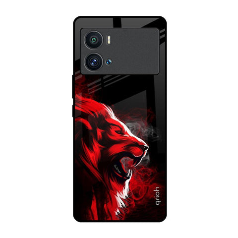 Red Angry Lion iQOO 9 Pro Glass Back Cover Online