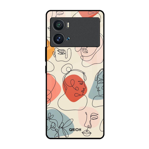 Abstract Faces iQOO 9 Pro Glass Back Cover Online