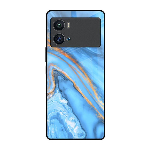 Vibrant Blue Marble iQOO 9 Pro Glass Back Cover Online
