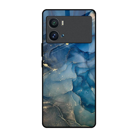 Blue Cool Marble iQOO 9 Pro Glass Back Cover Online