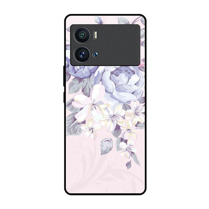 Elegant Floral iQOO 9 Pro Glass Back Cover Online