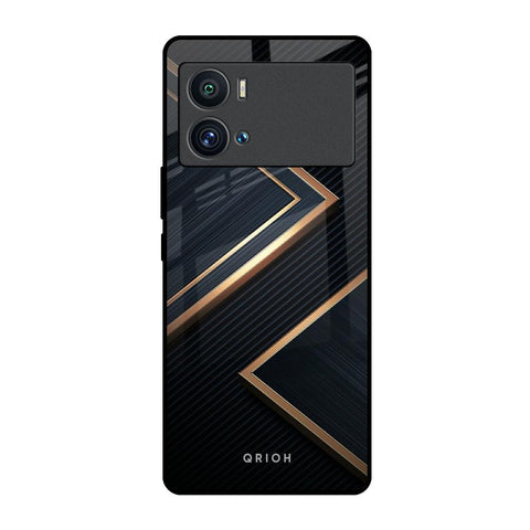 Sleek Golden & Navy iQOO 9 Pro Glass Back Cover Online