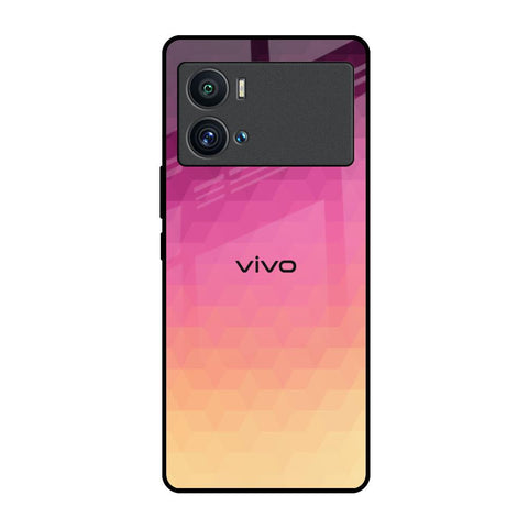 Geometric Pink Diamond iQOO 9 Pro Glass Back Cover Online