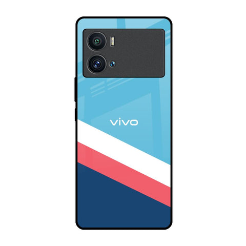 Pink & White Stripes iQOO 9 Pro Glass Back Cover Online