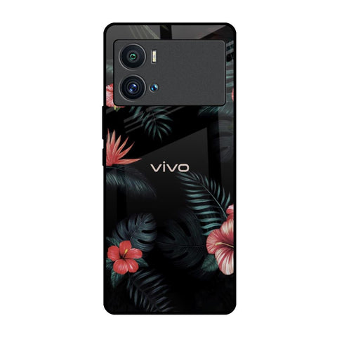 Tropical Art Flower iQOO 9 Pro Glass Back Cover Online