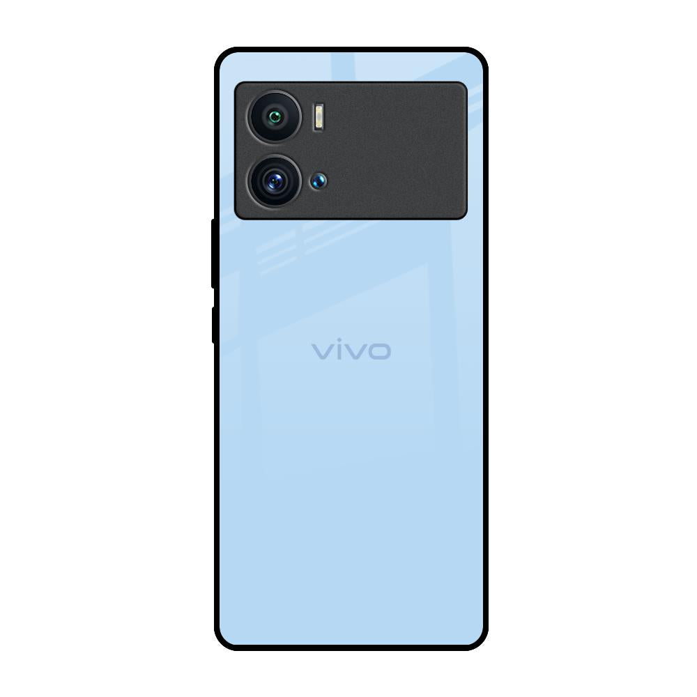 Pastel Sky Blue iQOO 9 Pro Glass Back Cover Online