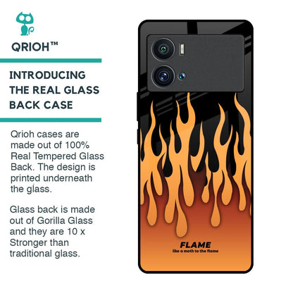 Fire Flame Glass Case for iQOO 9 Pro