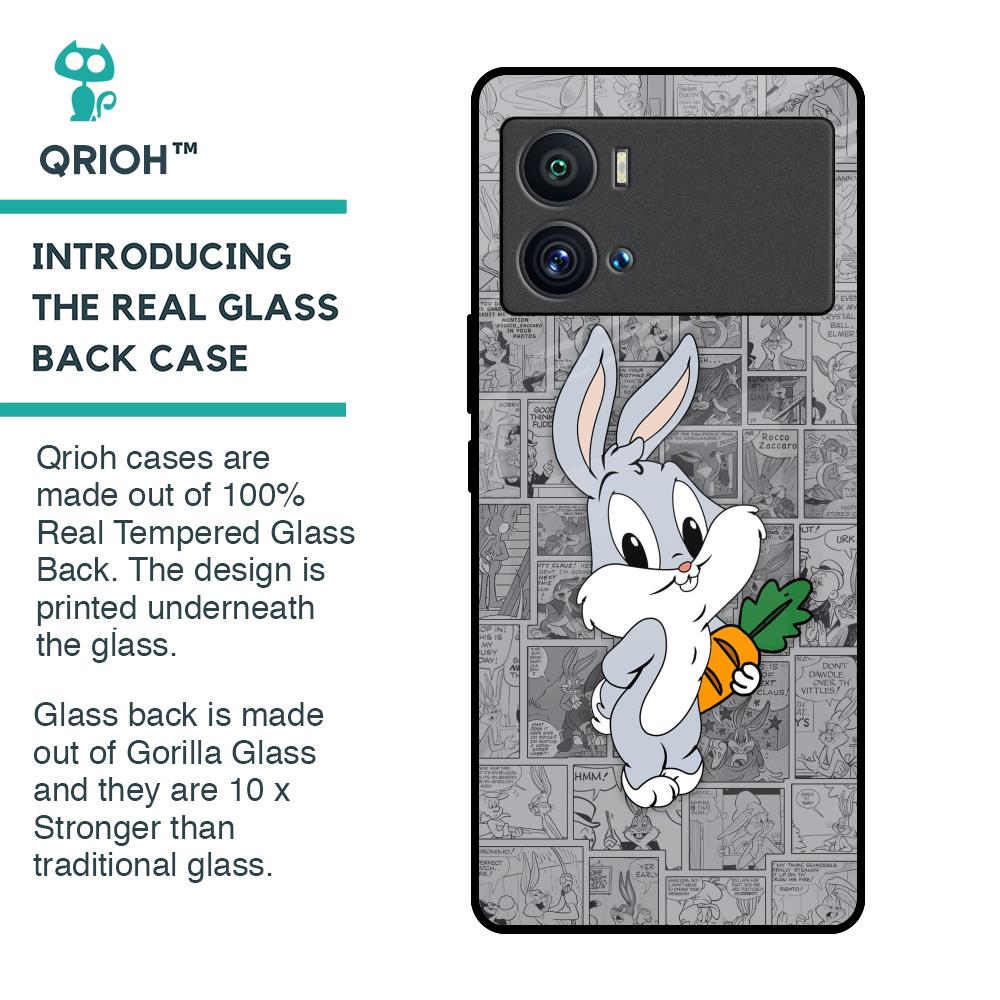 Cute Baby Bunny Glass Case for iQOO 9 Pro