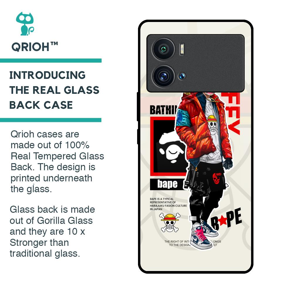Bape Luffy Glass Case for iQOO 9 Pro