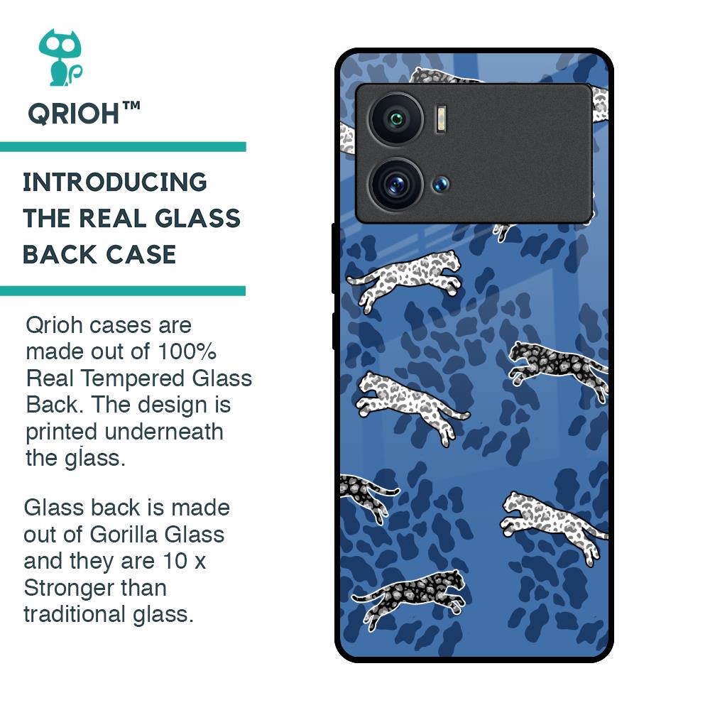 Blue Cheetah Glass Case for iQOO 9 Pro
