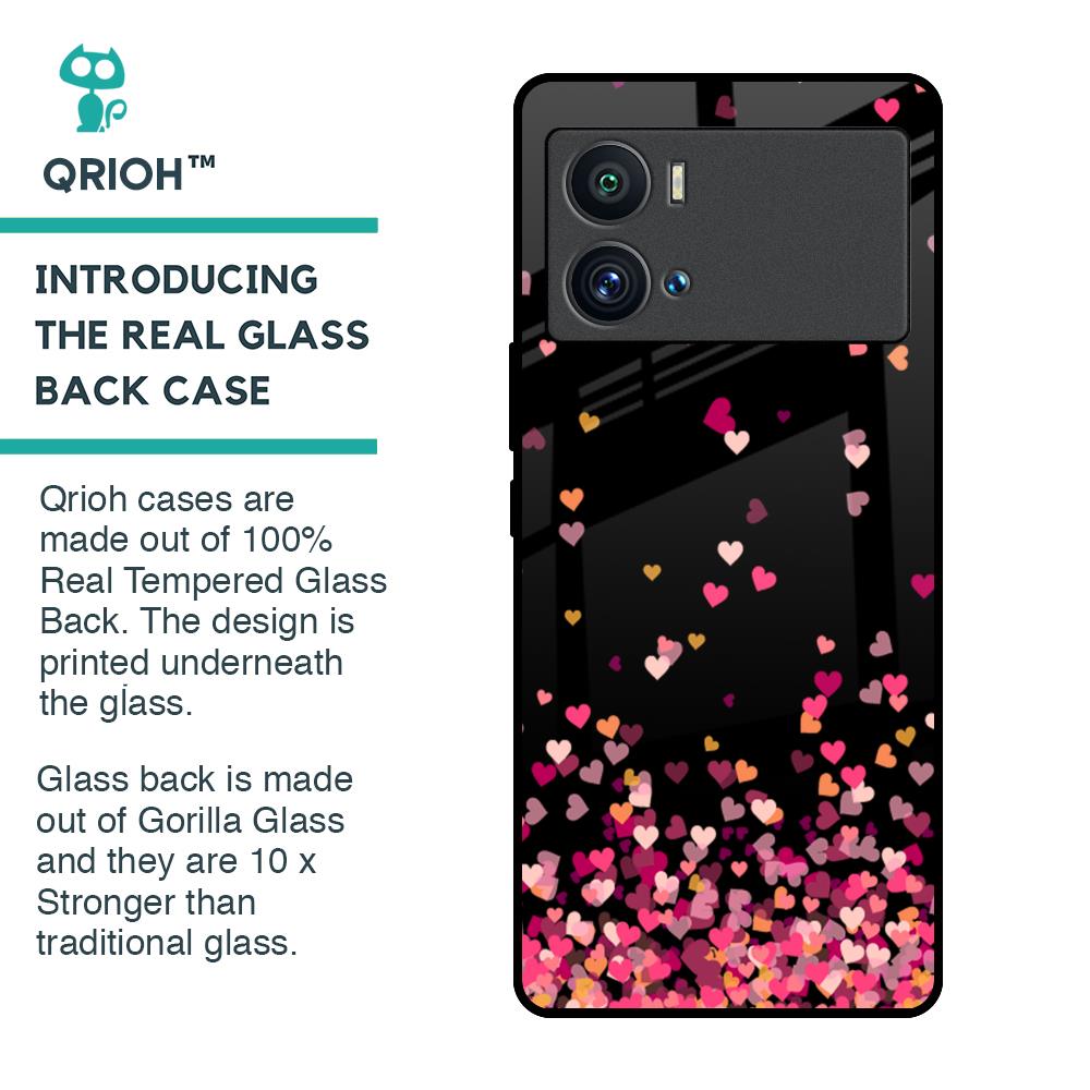 Heart Rain Fall Glass Case For iQOO 9 Pro