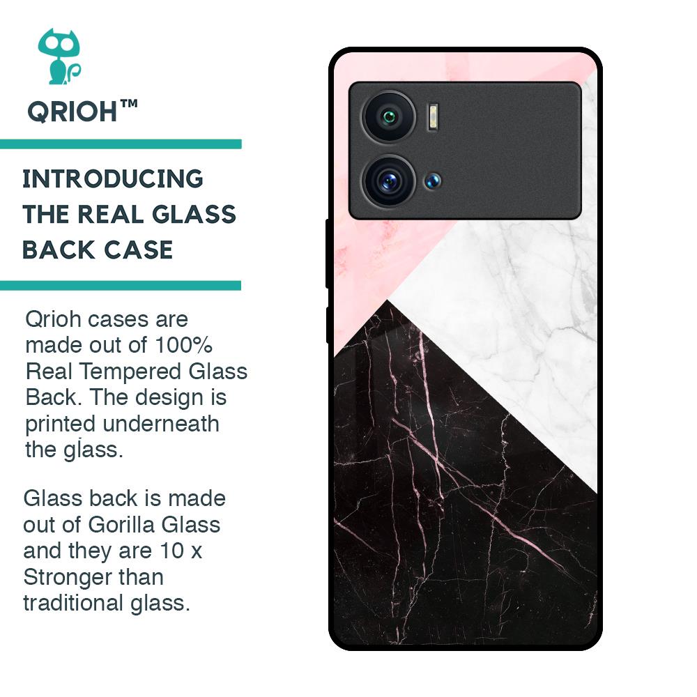Marble Collage Art Glass Case For iQOO 9 Pro