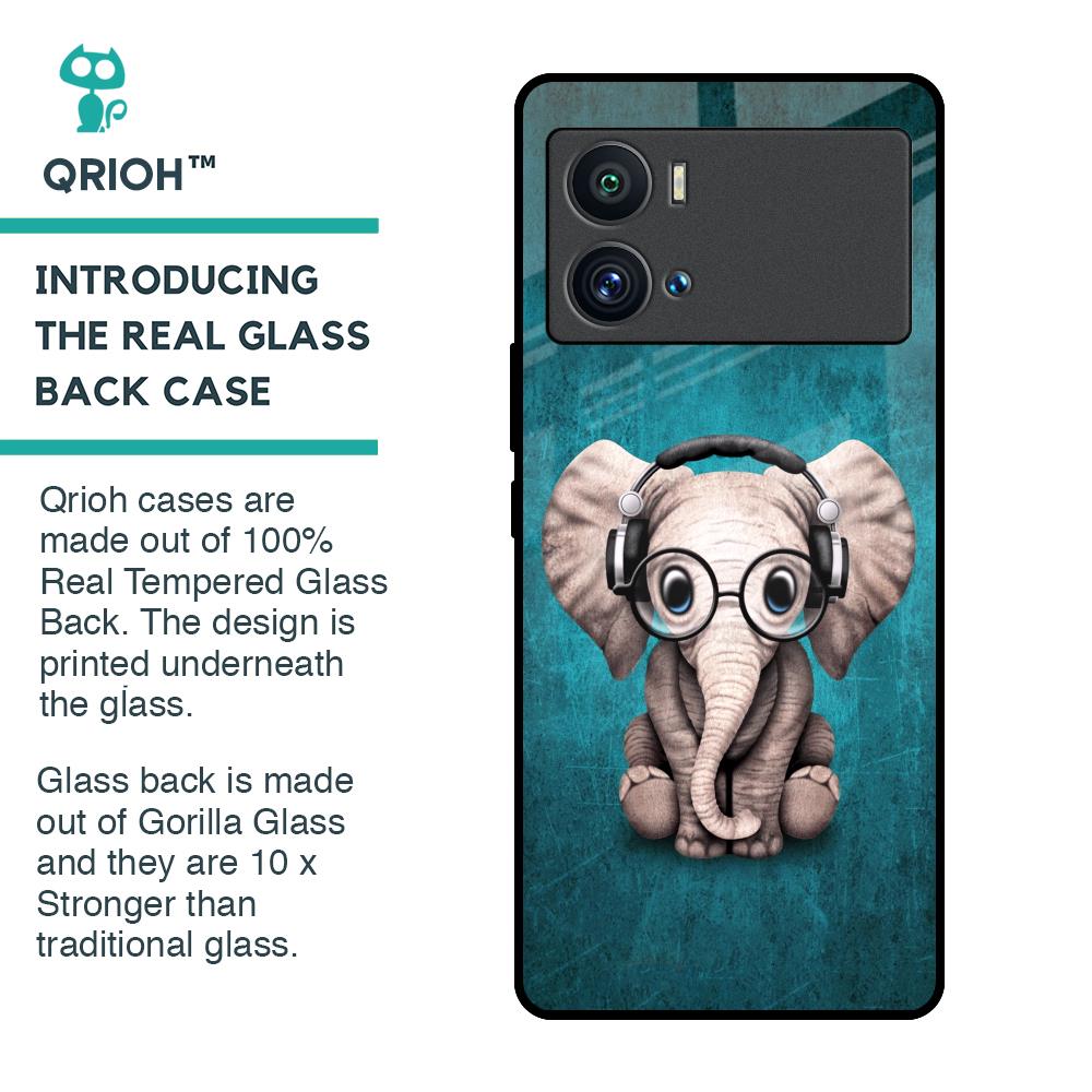 Adorable Baby Elephant Glass Case For iQOO 9 Pro