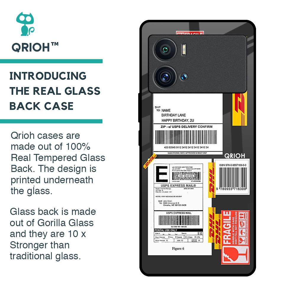 Cool Barcode Label Glass Case For iQOO 9 Pro
