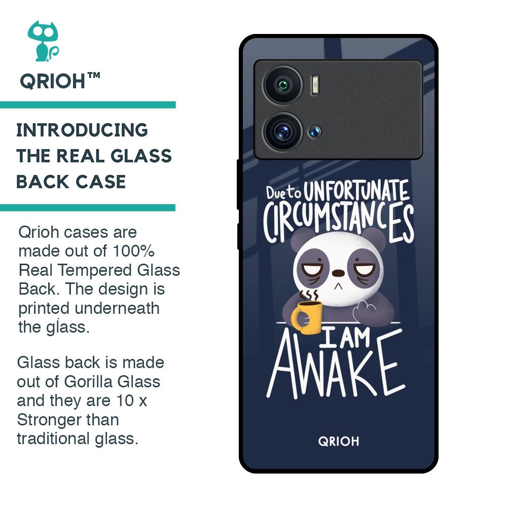 Struggling Panda Glass Case for iQOO 9 Pro