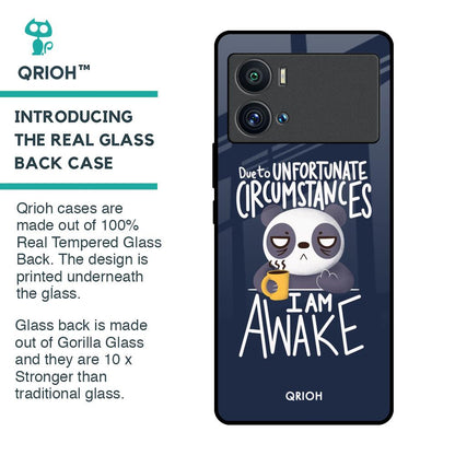 Struggling Panda Glass Case for iQOO 9 Pro