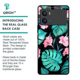 Tropical Leaves & Pink Flowers Glass Case for iQOO 9 Pro
