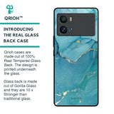 Blue Golden Glitter Glass Case for iQOO 9 Pro