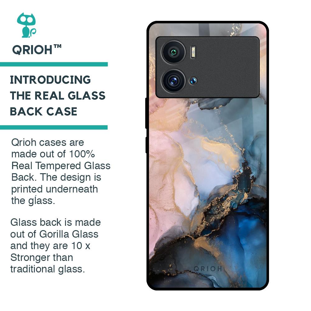 Marble Ink Abstract Glass Case for iQOO 9 Pro