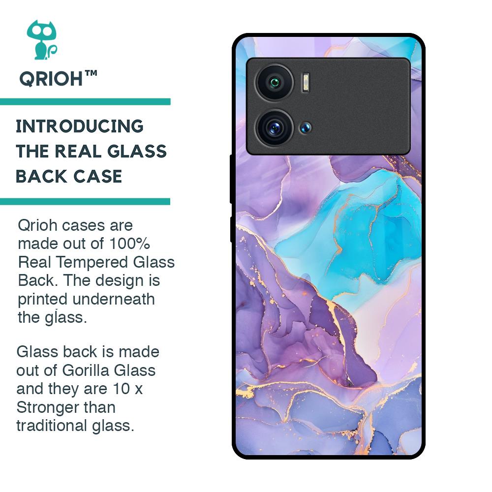 Alcohol ink Marble Glass Case for iQOO 9 Pro