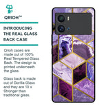 Purple Rhombus Marble Glass Case for iQOO 9 Pro