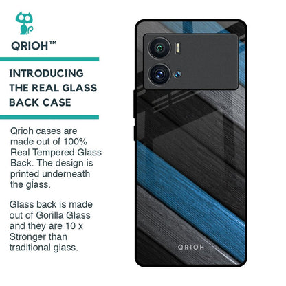 Multicolor Wooden Effect Glass Case for iQOO 9 Pro
