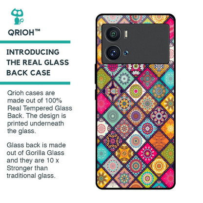 Multicolor Mandala Glass Case for iQOO 9 Pro