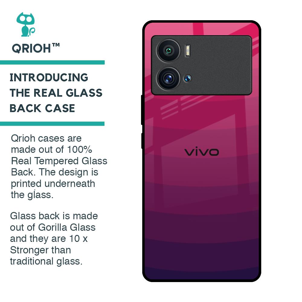 Wavy Pink Pattern Glass Case for iQOO 9 Pro