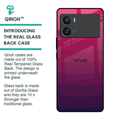 Wavy Pink Pattern Glass Case for iQOO 9 Pro