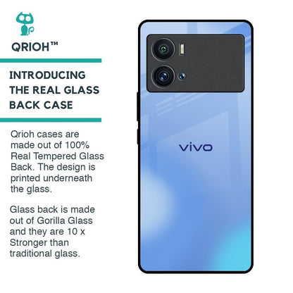 Vibrant Blue Texture Glass Case for iQOO 9 Pro